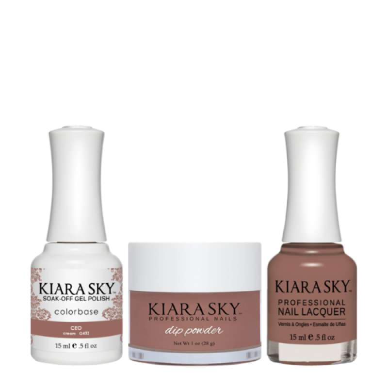 KIARA SKY 3in1 (Dipping Powder + Gel Polish + Nail Lacquer) - DGL 432, CEO